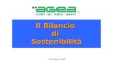 Il Bilancio di Sostenibilità 10 maggio 2005. - 2 - Contenuti La responsabilità sociale di impresa Il bilancio di sostenibilità Il lavoro in AGEA I risultati.