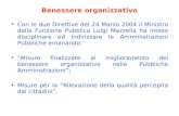 Benessere organizzativo Con le due Direttive del 24 Marzo 2004 il Ministro della Funzione Pubblica Luigi Mazzella ha inteso disciplinare ed indirizzare.