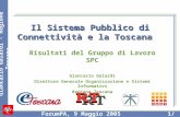 Giancarlo Galardi - Regione Toscana ForumPA, 9 Maggio 20051/ Il Sistema Pubblico di Connettività e la Toscana Risultati del Gruppo di Lavoro SPC Giancarlo.