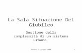 Torino 21 giugno 20001 La Sala Situazione Del Giubileo Gestione della complessità di un sistema urbano.