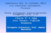 Seminario del 15 ottobre 2012 c/o Istituto Salvemini, Firenze Piano integrato interregionale Progetto CLIL a.s. 2011/2012 Classe 5^ A Igea Isis Vasari,