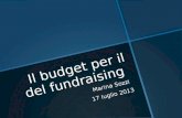 Il budget per il del fundraising Marina Sozzi 17 luglio 2013.