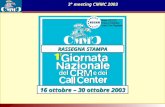 Il Call Center come servizio di rete. Tecnologia per il superamento delle barriere geografiche ed organizzative. 3° meeting CMMC 2003 16 ottobre – 30 ottobre.
