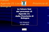 Forum Agenda 21 Locale Provincia di Bologna Le future fasi del processo di Agenda 21 della Provincia di Bologna Sala Bolognese 16 luglio 2003.