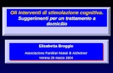 Gli interventi di stimolazione cognitiva. Suggerimenti per un trattamento a domicilio Elisabetta Broggio Associazione Familiari Malati di Alzheimer Verona.