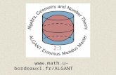 Www.math.u-bordeaux1.fr/ALGANT. Il Master Erasmus Mundus ALGANT Un percorso in Algebra, Geometria e Teoria dei Numeri.