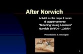 1 After Norwich Attività svolte dopo il corso di aggiornamento Teaching Young Learners Norwich 30/8/04 - 10/9/04 Presentazione di A.Rabagliati.