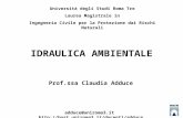 Prof.ssa Claudia Adduce adduce@uniroma3.it  IDRAULICA AMBIENTALE Università degli Studi Roma Tre Laurea Magistrale.