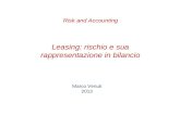 Leasing: rischio e sua rappresentazione in bilancio Marco Venuti 2013 Risk and Accounting.