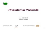 1 Rivelatori di Particelle a.a. 2010-2011 Marisa Valdata Da semplici ideeAd apparati complicati.