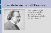 Il modello atomico di Thomson le intuizioni e gli esperimenti che portarono alla formulazione della teoria atomica.