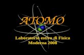 ATOMO Laboratorio estivo di Fisica Moderna 2008. Modelli atomici –Democrito (460 a.C.) ipotizza lesistenza di particelle indivisibili chiamate Atomi...