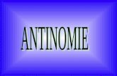 Antinomia: (dal greco antinomía: antí, contro e nómos, legge) compresenza, in un ragionamento, di due soluzioni reciprocamente esclusive e contraddittorie,entrambe.