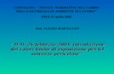 D.M. 26 febbraio 2004: introduzione dei valori limite di esposizione per 64 sostanze pericolose D.M. 26 febbraio 2004: introduzione dei valori limite di.