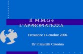 Il M.M.G e LAPPROPIATEZZA Frosinone 14 ottobre 2006 Dr Pizzutelli Caterina.