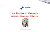 La Radio in Europa Attori, Risorse, Offerta Roma, 19 ottobre 2005.