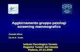 Istituto Oncologico Veneto Registro Tumori del Veneto Padova, 27.11.2008 Antonio Rizzo ULSS 8 - Asolo Aggiornamento gruppo patologi screening mammografico.