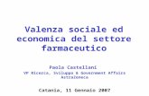Valenza sociale ed economica del settore farmaceutico Paola Castellani VP Ricerca, Sviluppo & Government Affairs AstraZeneca Catania, 11 Gennaio 2007.