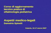 Corso di aggiornamento tecnico pratico di oftalmologia pediatrica Aspetti medico-legali Demetrio Spinelli Catania, 16-17 marzo 2007.