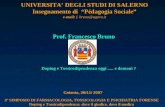 Prof. Francesco Bruno UNIVERSITA DEGLI STUDI DI SALERNO Insegnamento di Pédagogia Sociale e-mail: f. bruno@agora.it Catania, 29/11/ 2007 3° SIMPOSIO DI.