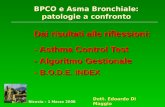 BPCO e Asma Bronchiale: patologie a confronto Dai risultati alle riflessioni: - Asthma Control Test - Algoritmo Gestionale - B.O.D.E. INDEX Dott. Edoardo.