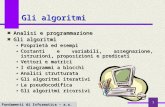 Fondamenti di Informatica I a.a. 2007-08 1 Gli algoritmi Analisi e programmazione Gli algoritmi Proprietà ed esempi Costanti e variabili, assegnazione,