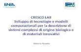 CRESCO LAII Sviluppo di tecnologie e modelli computazionali per la descrizione di sistemi complessi di origine biologica e di materiali innovativi Vittorio.