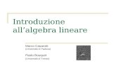 Introduzione allalgebra lineare Marco Casarotti (Università di Padova) Paolo Bouquet (Università di Trento)