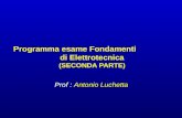 Programma esame Fondamenti di Elettrotecnica (SECONDA PARTE) Prof : Antonio Luchetta.