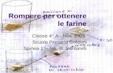 Rompere per ottenere le farine Classe 4^ A - Nov. 2005 Scuola Primaria Goldoni Spinea 1° - Ins. R. Santarelli.