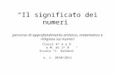 Il significato dei numeri percorso di approfondimento artistico, matematico e religioso sui numeri Classi 4^ A e B e M. di 2^ B Scuola C. Goldoni a. s.