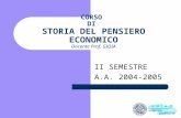CORSO DI STORIA DEL PENSIERO ECONOMICO Docente Prof. GIOIA II SEMESTRE A.A. 2004-2005.