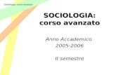 Sociologia: corso avanzato SOCIOLOGIA: corso avanzato Anno Accademico 2005-2006 II semestre.