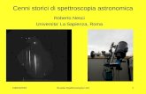 23/04/2010Scuola Spettroscopia UAI1 Cenni storici di spettroscopia astronomica Roberto Nesci Universita La Sapienza, Roma.