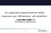1 La capacità organizzativa delle imprese per affrontare gli obiettivi ambientali Carlo Montalbetti Direttore Generale.
