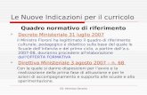 DS: Veneroso Gerarda Le Nuove Indicazioni per il curricolo Quadro normativo di riferimento Decreto Ministeriale 31 luglio 2007 il Ministro Fioroni ha legittimato.