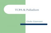 TCPA & Palladium Giulio Gianrossi.. Cos e TCPA? Trusted Computing Platform Alliance (Alleanza di fiducia della piattaforma di calcolo). Composta nel 1999.