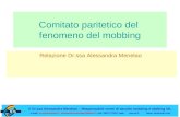 Comitato paritetico del fenomeno del mobbing Relazione Dr.ssa Alessandra Menelao © Dr.ssa Alessandra Menelao – Responsabile centri di ascolto mobbing e.