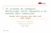 06/05/2005 Il sistema di Indagini Multiscopo sulle famiglie e le banche dati tematiche Guida alla ricerca dei dati sul sito Istat Università La Sapienza.