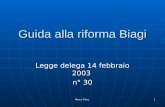 Marco Pinna 1 Guida alla riforma Biagi Legge delega 14 febbraio 2003 n° 30.