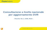 Consultazione aggiornamento DVR Consultazione a livello nazionale per aggiornamento DVR - Rischio SLC, CEM, ROA -