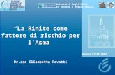 La Rinite come fattore di rischio per lAsma Dr.ssa Elisabetta Rovatti Università degli Studi di Modena e Reggio Emilia Modena 07/05/2004.