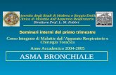 Università degli Studi di Modena e Reggio Emilia Clinica di Malattie dellApparato Respiratorio Direttore Prof. L. M. Fabbri Seminari interni del primo.