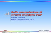 MCI Università degli Studi di Milano - 28 gennaio 2000 1 Dalla commutazione di circuito ai sistemi VoIP Stefano Tiranzoni Matra Communication S.p.A.