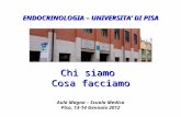 ENDOCRINOLOGIA – UNIVERSITA DI PISA Chi siamo Cosa facciamo Aula Magna – Scuola Medica Pisa, 13-14 Gennaio 2012.