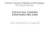 Centro Veneto Malattie dellEsofago dir. Ermanno Ancona FOCUS SUL CANCRO ESOFAGEO NEL 2009 Mestre, Ospedale dellAngelo, 29 maggio 2009.