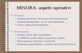 MISURA: aspetti operativi Premessa –Aspetti generali: fra teoria ed esperimento –Aspetti pedagogici: errori ed incertezze –Piano della presentazione Introduzione.