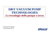 DRY VACUUM PUMP TECHNOLOGIES Le tecnologie delle pompe a secco Dr.Joris Cinquetti Cinquepascal srl.