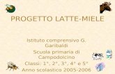 PROGETTO LATTE-MIELE Istituto comprensivo G. Garibaldi Scuola primaria di Campodolcino Classi: 1°, 2°, 3°, 4° e 5° Anno scolastico 2005-2006.