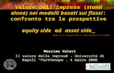 Valore dell impresa (stand alone) nei modelli basati sui flussi: confronto tra le prospettive equity side ed asset side Massimo Valeri Il valore delle.